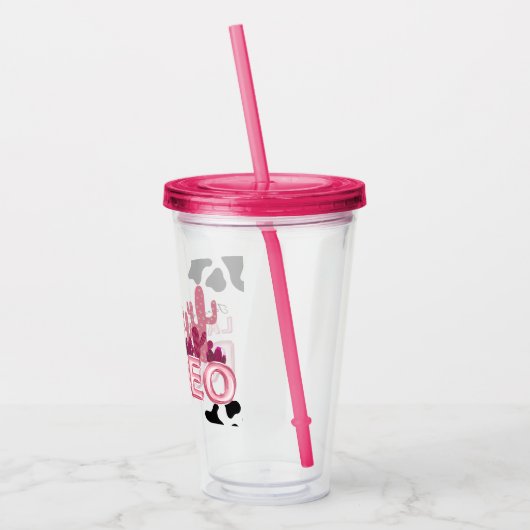 Letzte Rodeo Ballon Schriftart und Kuh Druck, cool Acryltrinkbecher (Links)