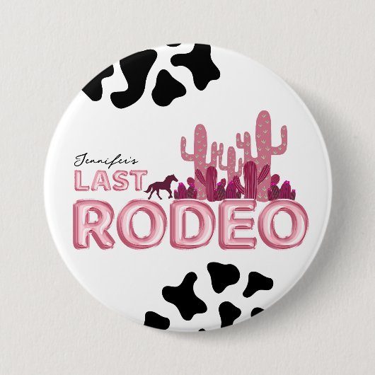 Letzte Rodeo-Ballon-Schriftart und Kuhdruck Button (Vorderseite)
