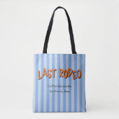 Letzte Rodeo Blue + Orange Bachelorette Cowgirl Tasche (Vorderseite)