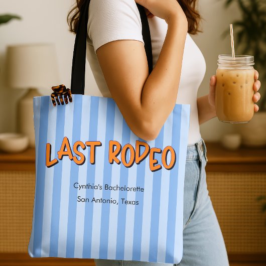 Letzte Rodeo Blue + Orange Bachelorette Cowgirl Tasche