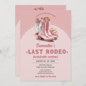 Letzte Rodeo Blush Pink Cowgirl Boots Weekend Einladung (Vorne/Hinten)