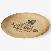 Letzte Rodeo Cowboy Grunge Brown Bachelor Party Pappteller (Schrägansicht)