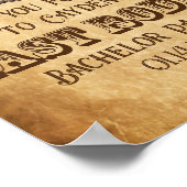 Letzte Rodeo Cowboy Grunge Brown Bachelor Party Poster (Ecke)