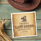 Letzte Rodeo Cowboy Grunge Brown Bachelor Party Serviette