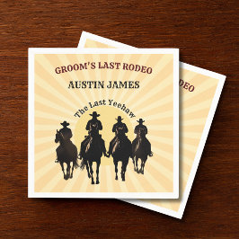 Letzte Rodeo Cowboys Sunset Groom Name Bachelor Serviette