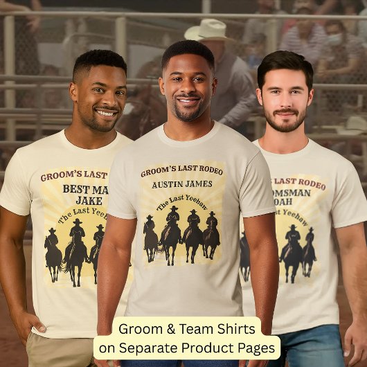 Letzte Rodeo Cowboys Sunset Groom Name Bachelor T-Shirt