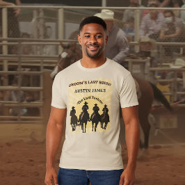 Letzte Rodeo Cowboys Sunset Groom Name Bachelor T-Shirt