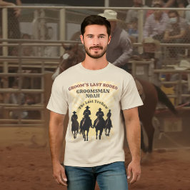 Letzte Rodeo Cowboys Sunset Trauzeuge Name Bachelo T-Shirt