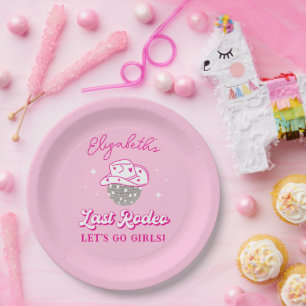 Letzte Rodeo Cowgirl Bachelorette Let's Go Girls Pappteller