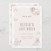 Letzte Rodeo Cowgirl Bachelorette Wochenende Einla Einladung (Vorne/Hinten)