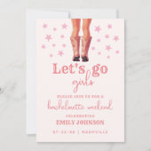 Letzte Rodeo Cowgirl Bachelorette Wochenendreise Einladung (Vorderseite)