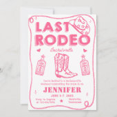 Letzte Rodeo Cowgirl Bachelorette Wochenendreise Einladung (Vorderseite)