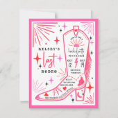 Letzte Rodeo Cowgirl Bachelorette Wochenendreise Einladung (Vorderseite)