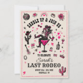 Letzte Rodeo Cowgirl Fun Nash Bash Bachelorette Einladung (Vorderseite)