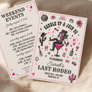 Letzte Rodeo Cowgirl Fun Nash Bash Bachelorette Einladung