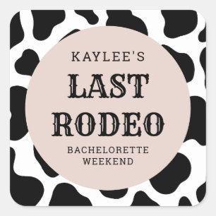 Letzte Rodeo-Cowgirl-Junggesellinnen-Abschiedspart Quadratischer Aufkleber