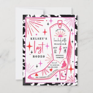 Letzte Rodeo-Cowgirl-Junggesellinnenabschied-Kuhdr Einladung