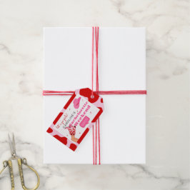 Letzte Rodeo Cowgirl Red & Pink Junggeselinnen-Abs Geschenkanhänger