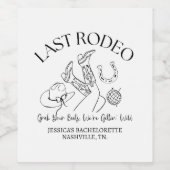 Letzte Rodeo Custom-Wein Etikett | Nashville Jungg (Einzelnes Label)