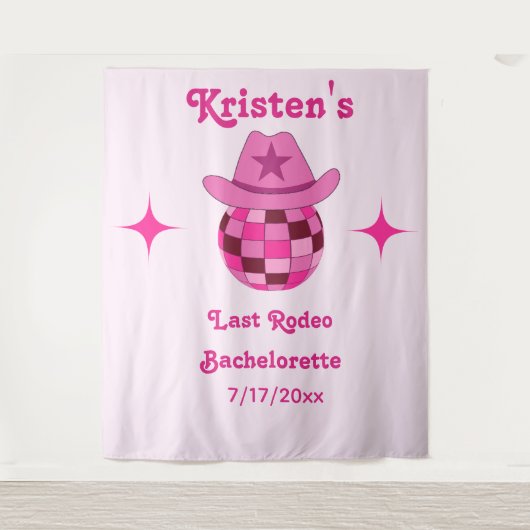 Letzte Rodeo Disco Cowgirl Bachelorette Hintergrun Wandteppich (Vorderseite)