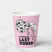 Letzte Rodeo Disco Cowgirl Junggeselinnen-Abschied Pappbecher (Rückseite)