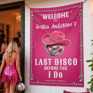 Letzte Rodeo-Disco-Cowgirl-Junggesellinnen-Abschie Banner