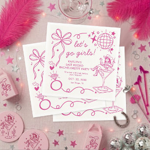 Letzte Rodeo-Disco-Cowgirl-Junggesellinnenparty Serviette