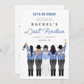 Letzte Rodeo Girls in Denim Einladung (Vorne/Hinten)