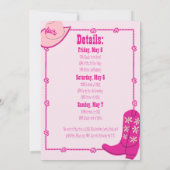 Letzte Rodeo Junggeselinnen-Abschied Einladung (Rückseite)