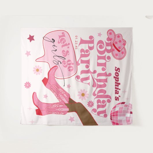 Letzte Rodeo-Junggeselinnen-Abschied-Hintergrund d Wandteppich (Vorderseite (Horizontal))