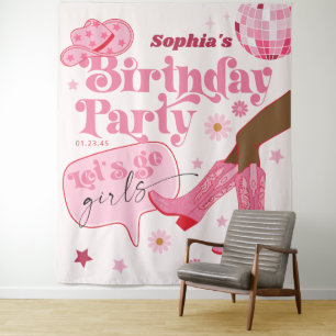 Letzte Rodeo-Junggeselinnen-Abschied-Hintergrund d Wandteppich