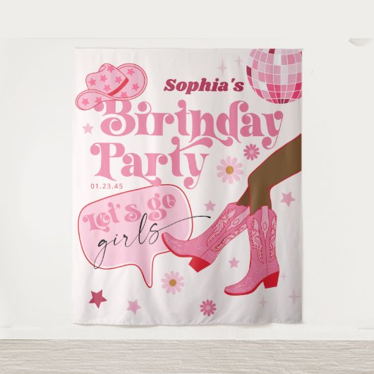 Letzte Rodeo-Junggeselinnen-Abschied-Hintergrund d Wandteppich (Vorderseite)