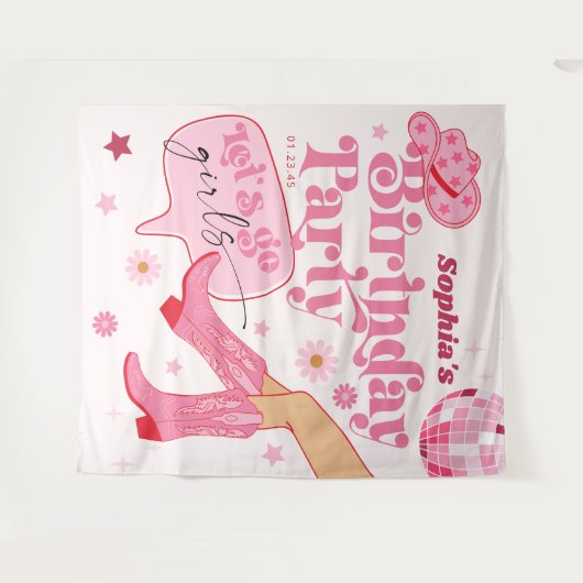 Letzte Rodeo-Junggeselinnen-Abschied-Hintergrund d Wandteppich (Vorderseite (Horizontal))