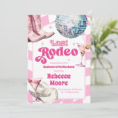 Letzte Rodeo Nashville Junggeselinnen-Abschied Iti Einladung (Stehend Vorderseite)