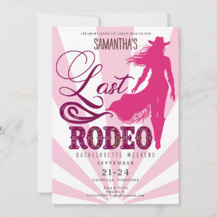Letzte Rodeo Pink Cowgirl Nash Bash Bachelorette Einladung