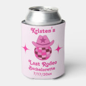 Letzte Rodeo Pink Disco Cowgirl Bachelorette Dosenkühler (Kanne Vorderseite)