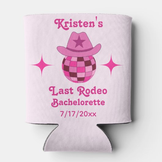 Letzte Rodeo Pink Disco Cowgirl Bachelorette Dosenkühler (Rückseite)