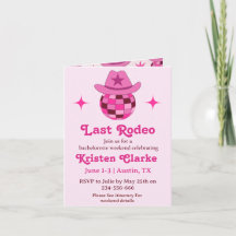 Letzte Rodeo Pink Disco Cowgirl Bachelorette