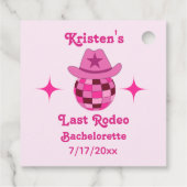 Letzte Rodeo Pink Disco Cowgirl Bachelorette Geschenkanhänger (Rückseite)