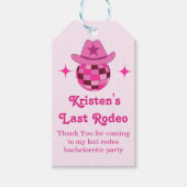 Letzte Rodeo Pink Disco Cowgirl Bachelorette Geschenkanhänger (Vorderseite)