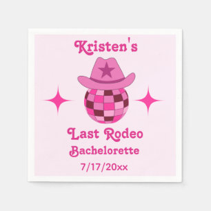 Letzte Rodeo Pink Disco Cowgirl Bachelorette Serviette