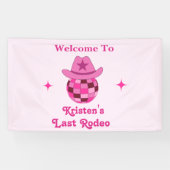 Letzte Rodeo Pink Disco Cowgirl Bachelorette Willk Banner (Horizontal)