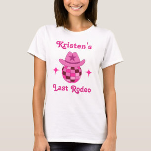 Letzte Rodeo Pink Disco Cowgirl Junggesellinnenabs T-Shirt