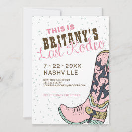 Letzte Rodeo Pink Junggeselinnen-Abschied Einladun Einladung