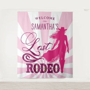 Letzte Rodeo Pinke Cowgirl Nash Bash Bach Willkomm Wandteppich
