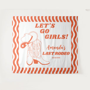 Letzte Rodeo Retro Western Junggesellinnenparty Wandteppich