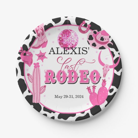 Letzte Rodeo-Teller für benutzerdefiniertes Papier Pappteller (Vorderseite)