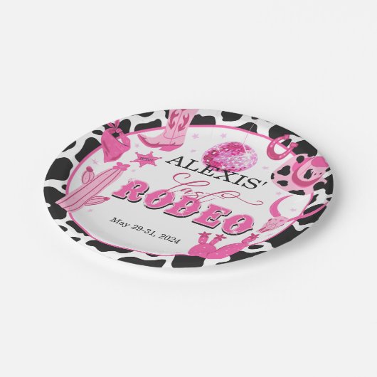 Letzte Rodeo-Teller für benutzerdefiniertes Papier Pappteller (Schrägansicht)