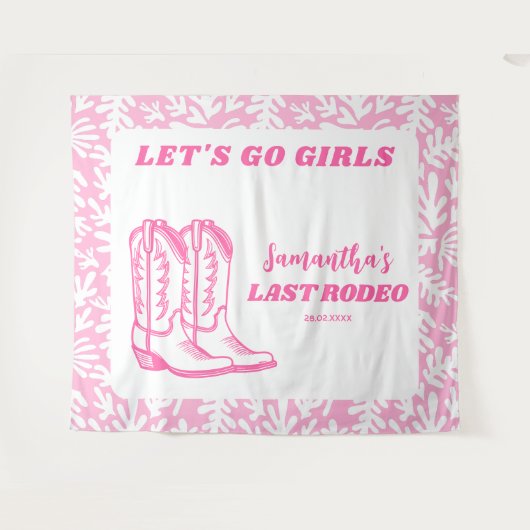 Letzte Rodeo Western Cowgirl Junggeselinnen-Abschi Wandteppich (Vorderseite (Horizontal))