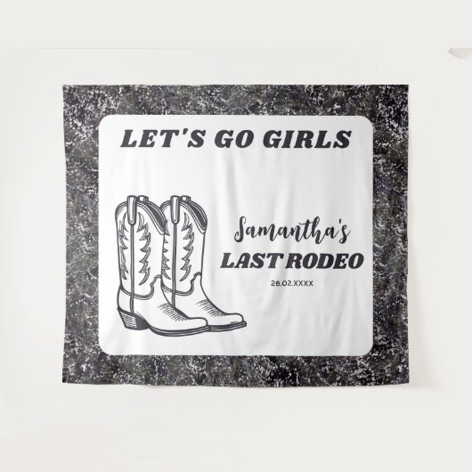 Letzte Rodeo Western Cowgirl Junggeselinnen-Abschi Wandteppich (Vorderseite (Horizontal))